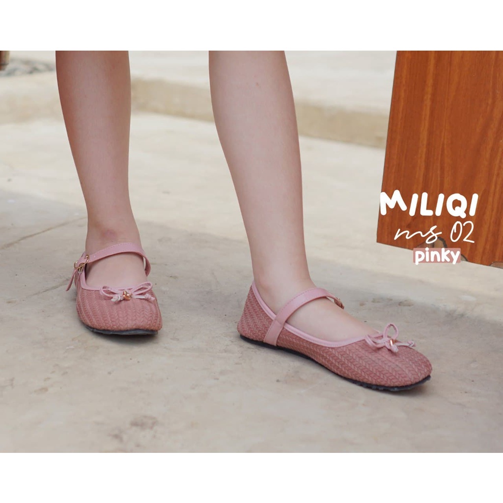 Miliqi MS-02 Sepatu Anak Perempuan Flats Shoes Couple Girls Premium Knitting Rubber Non Slip