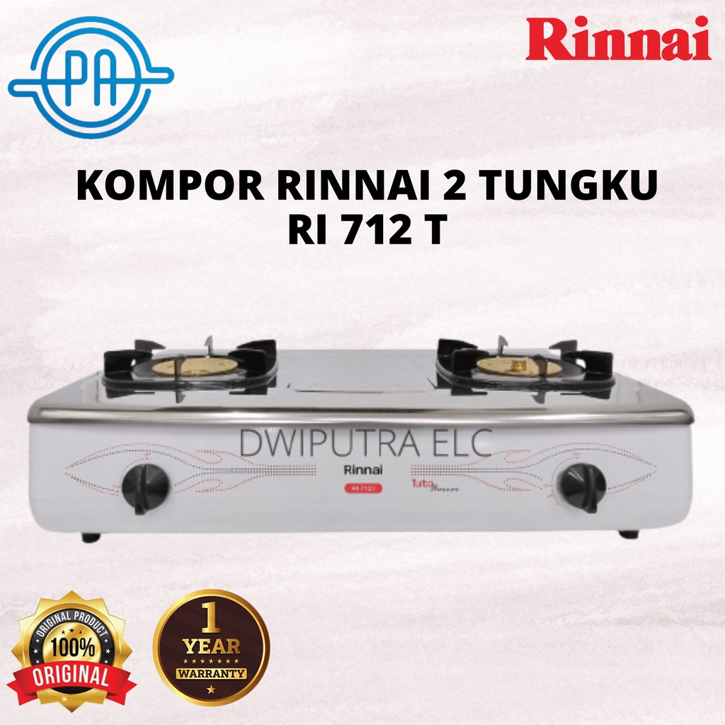 KOMPOR GAS RINNAI 2 TUNGKU RI712T RI 712 T API BESAR