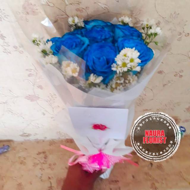 Bunga Wisuda Buket Bunga Mawar Biru Shopee Indonesia