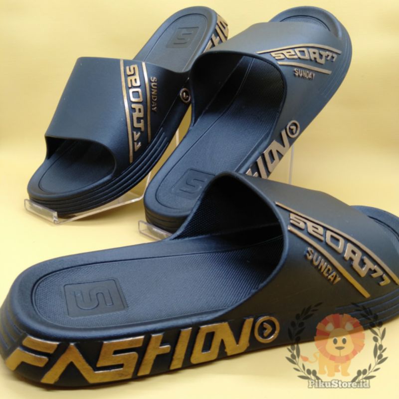 [PIKU] Sandal Slop Pria Karet Fashion Sandal Slide Sandal Slip-on