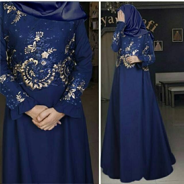 Maxi Queeny Elegant c pakaian wanita fashion muslim maxi dress muslim