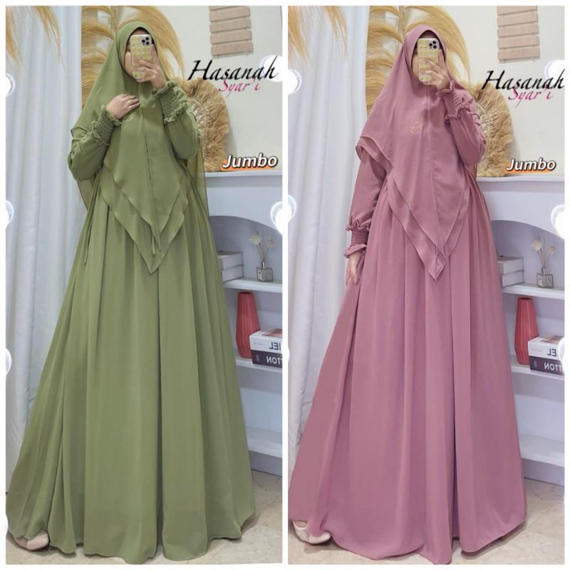 JUMBO LD 125 GAMIS SYAR'I HASANAH JUMBO/GAMIS CERUTY BABYDOL/FULL FURING/BUSUI