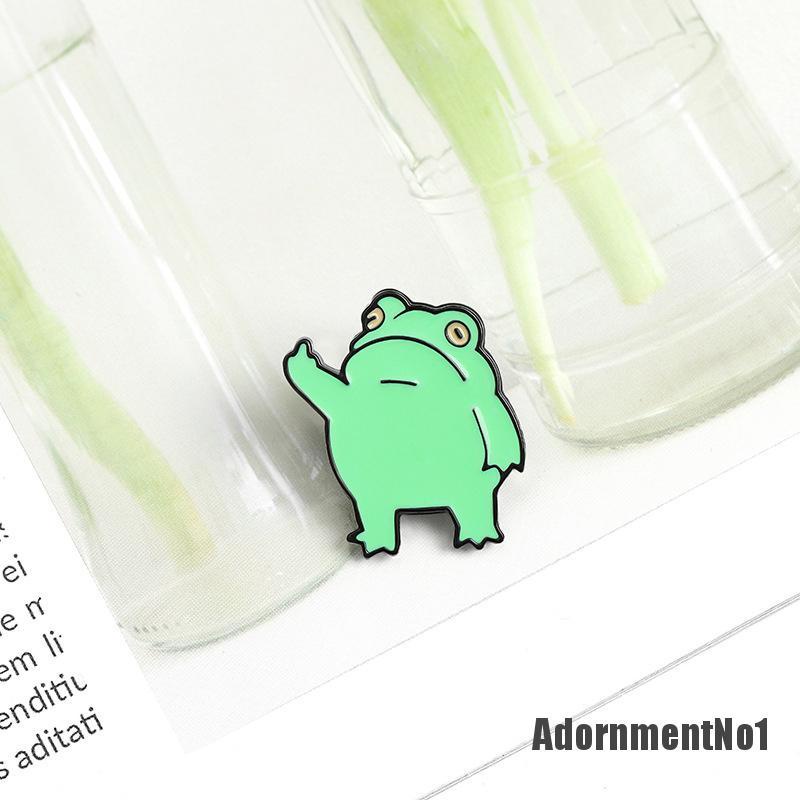 (Adornmentno1) Bros Pin Enamel Bentuk Katak Untuk Aksesoris Tas Ransel / Pakaian