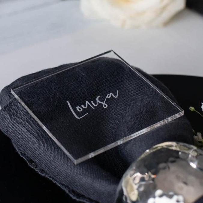 

[Grafir] Square Acrylic Tag 7cm | Bisa Custom Nama | Tag Akrilik helloto99 Diminati Banget