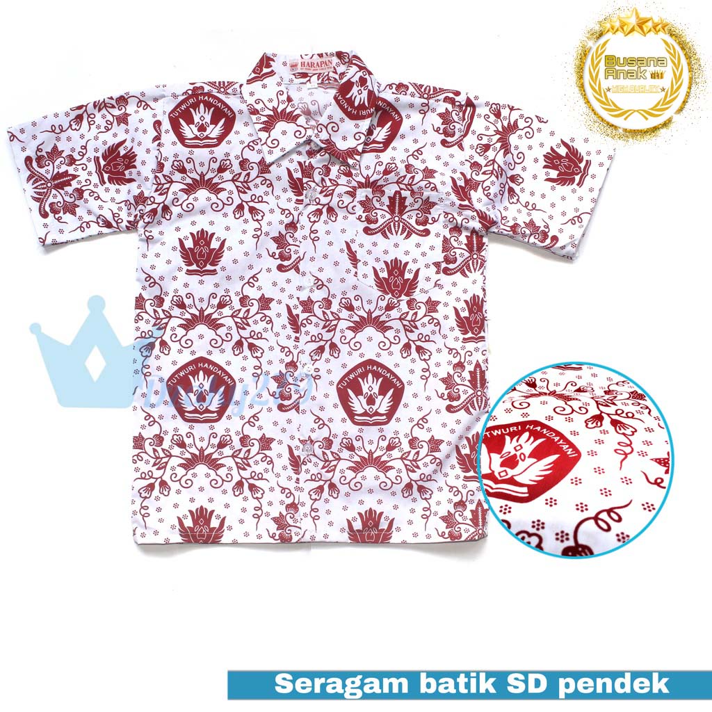 Seragam sekolah sd batik baju seragam sekolah baju batik SD lengan pendek BAJU ANAK