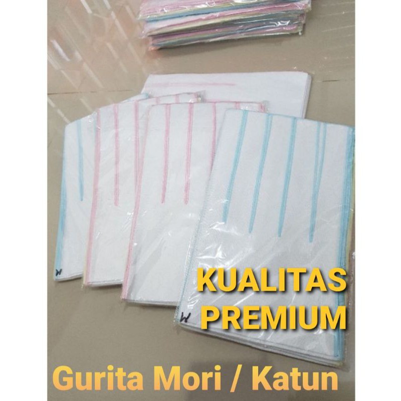 Gurita Bayi Putih Polos bhn KATUN Tebal ORIGINAL isi 1 Lusin / Gurita Tali Mori Halus / grito ikat / Grita Bayi Premium - Grosir 12 pcs