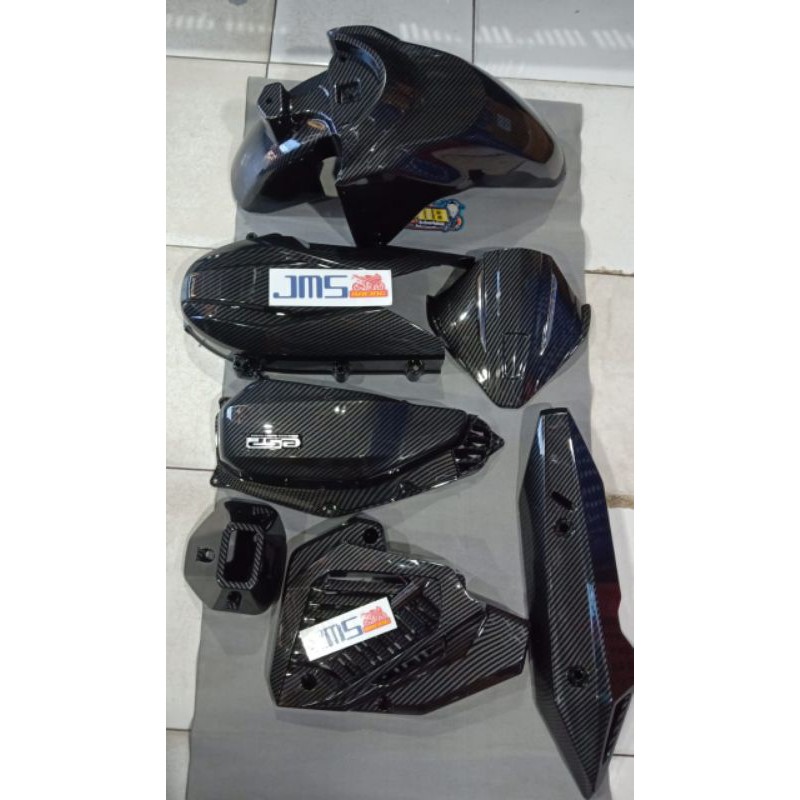 cover tutup carbon paket bodi set vario 125/150 led new 2018/2020 radiator visor filter hawa cvt cover knalpot corong knalpot spakboard depan zoro