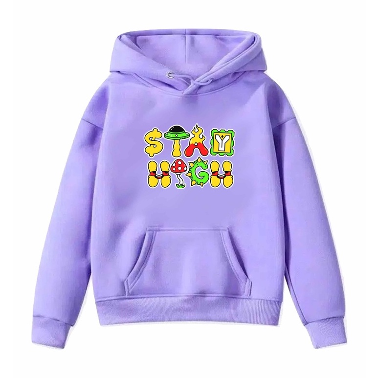 Hoodie Stay High Anak Fleece Pakaian Anak