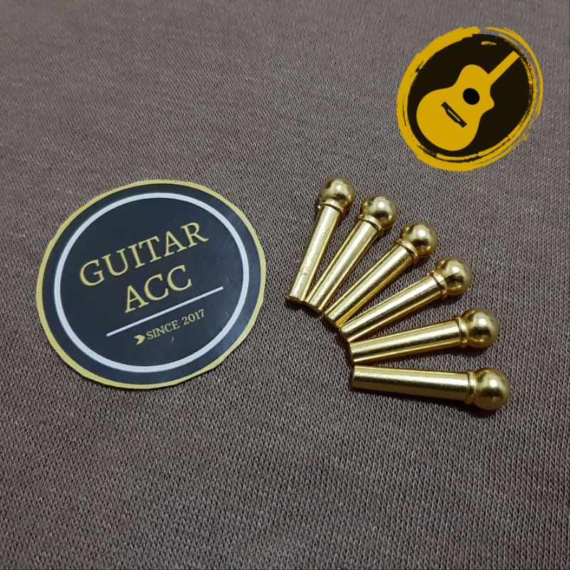 Bridge pin gitar akustik Logam warna Emas gold 1 set pin senar gitar