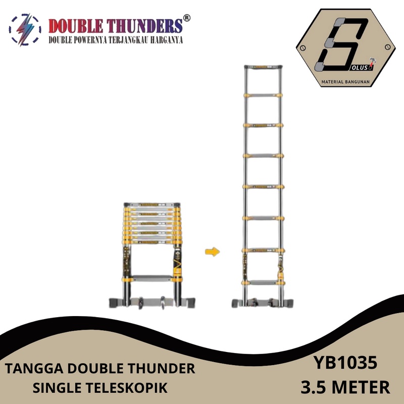 TANGGA DOUBLE THUNDER SINGLE TELESKOPIK / YB1035, TINGGI 3.5 M