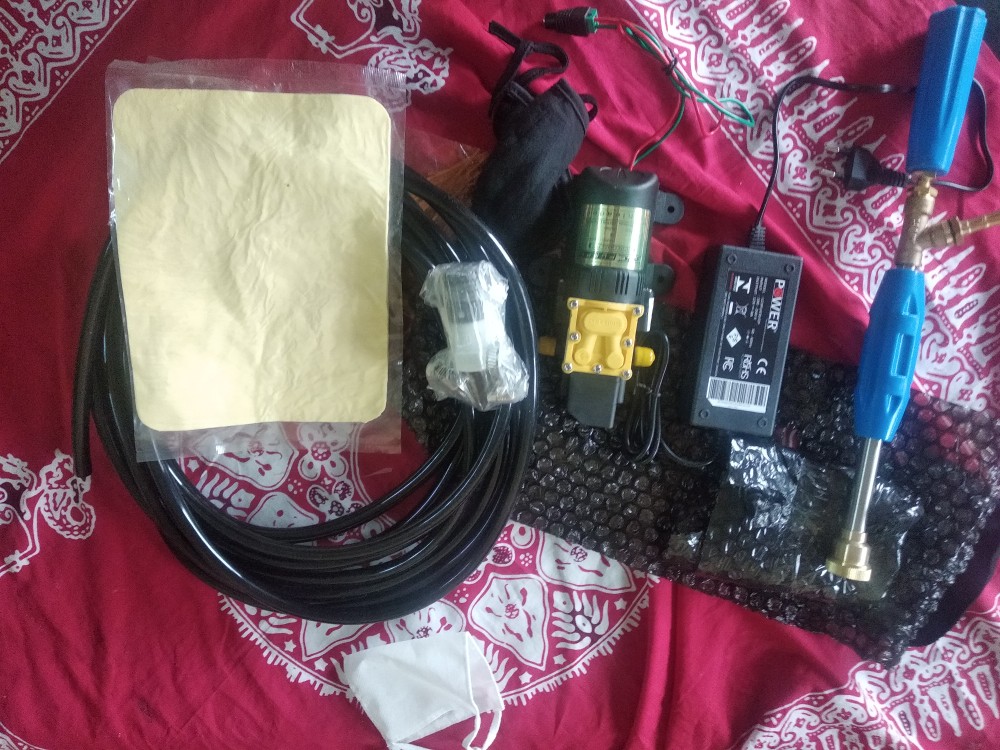 New Upgrade Dinamo Pompa Air Dc 12v 250 Psi + Adaptor 10a + Selang Cuci Motor Mobil Ac