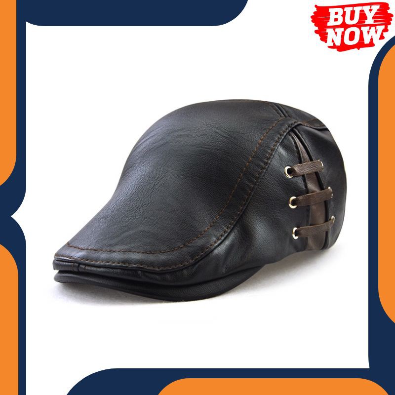 DSQ288 Topi Kulit import Model Copet Pelukis Bassis Topi