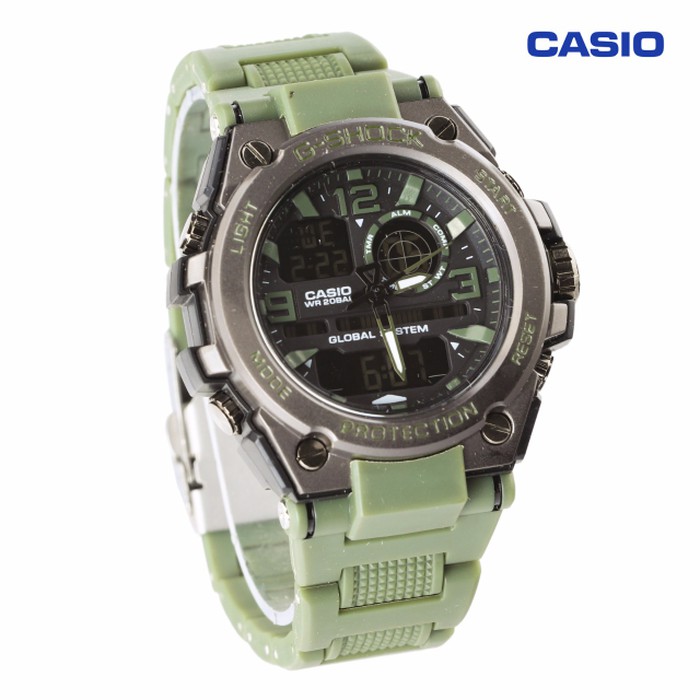 MURAH MERIAH G SHOCK G 8600 GUN METAL RANTAI MIKA TALI HIJAU Diskon