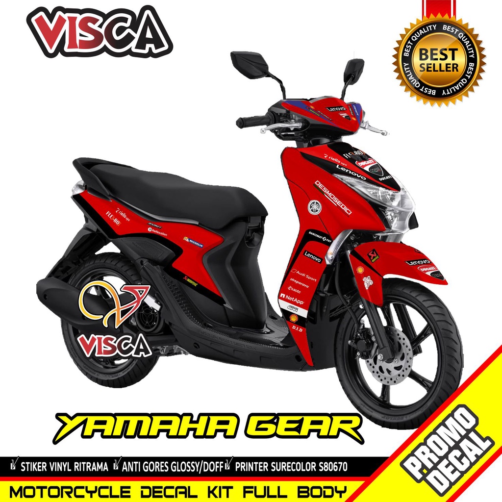 Stiker Motor Gear 125 Full Body Decal Yamaha Gear Striping Yamaha Gear 125 Stiker mio Gear 125 Dekal Mio Gear 125 Decal Yamaha Gear 125 Full Body Livery Ducati