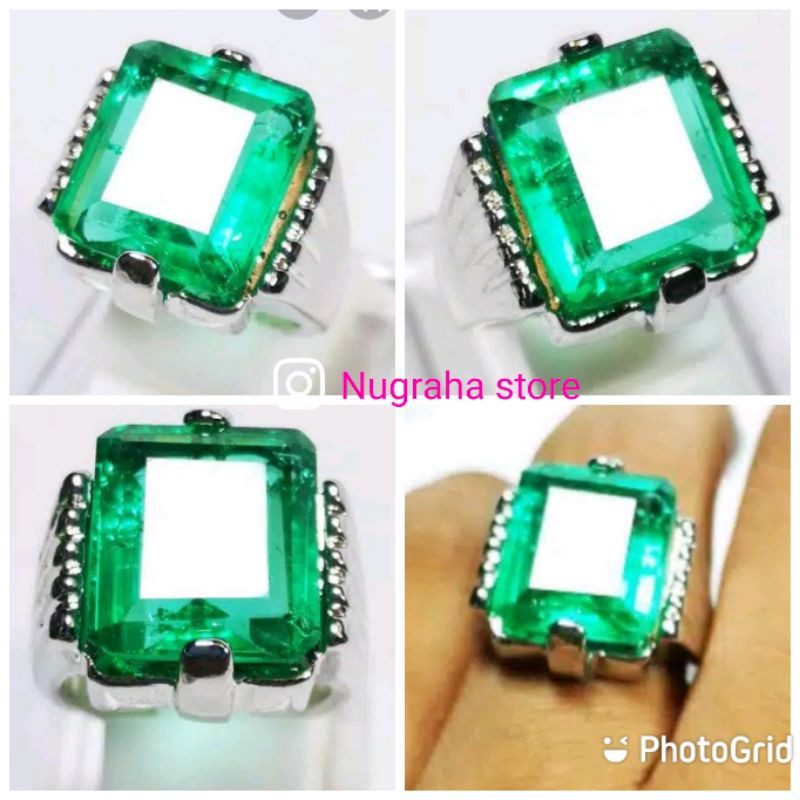 TERMURAH OCTAGON COLOR ZAMRUD COLOMBIA ASLI CHATAM