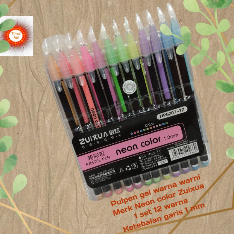 12 warna pulpen Neon color / pulpen warna