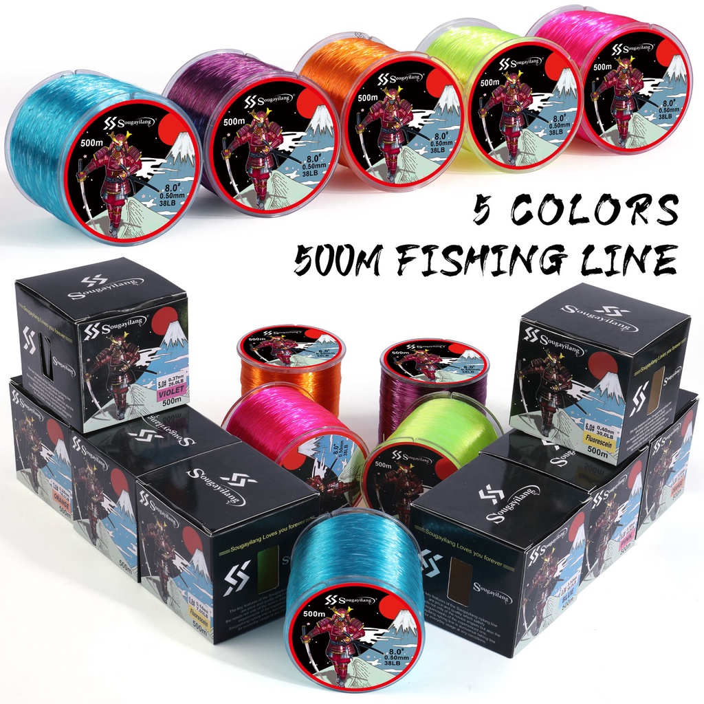 Sougayilang Nylon Fishing Line 500m Fishing LIne 0.8#-8# Super Strong Fishing Line for Freshwater Fishing 7LB-38LB