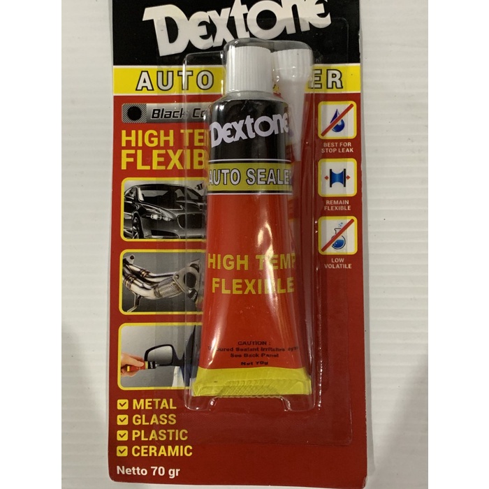 Lem Autosealer Silikon Sealant Otomotif Dextone Auto Sealer Silicone Warna Hitam - Kecil 30gr