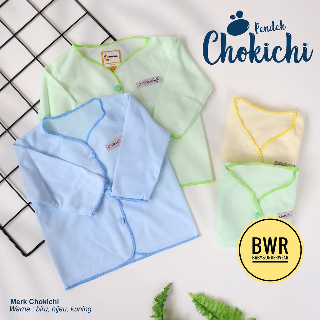 Baju Bayi Chokichi POLOS PANJANG | Baju Anak Baby Newborn 0-6 bulan Pakaian Bayi Murah - Bwr