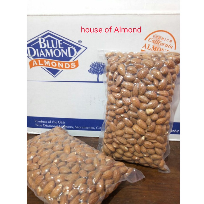 

4eh Natural Whole Raw Almond (Mentah) Kacang Almond Blue Diamond 500Gram 60Jhh