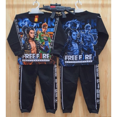 12.12 sale GROSIR SETELAN BAJU ANAK LAKI LAKI UMUR 2-10 TAHUN CELANA TANGAN PANJANG FREE FIRE