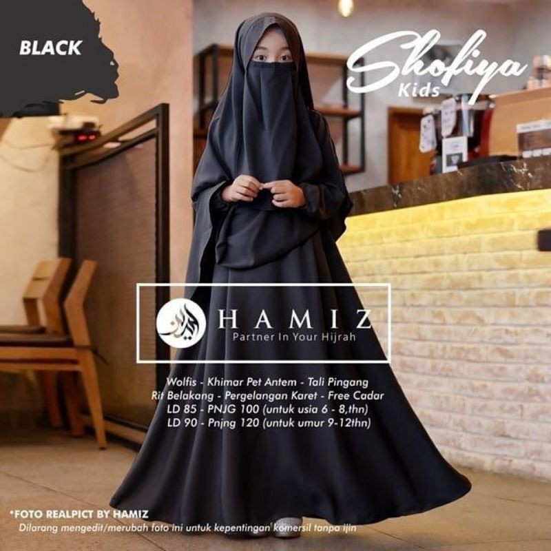 shofiya kids syari ORI HAMIZ gamis anak perempuan + cadar