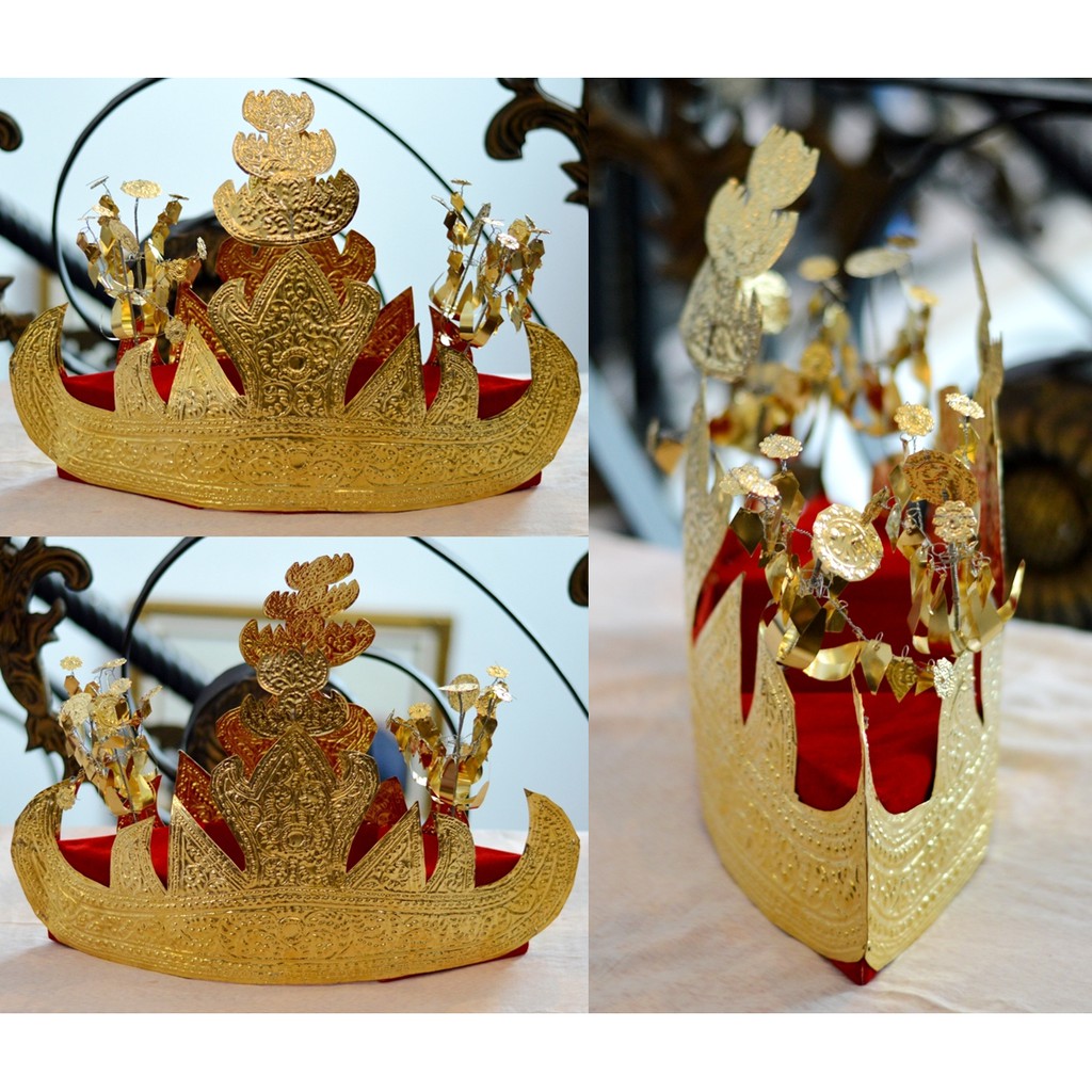 Aksesoris baju adat pengantin lampung set kepala topi mahkota daerah