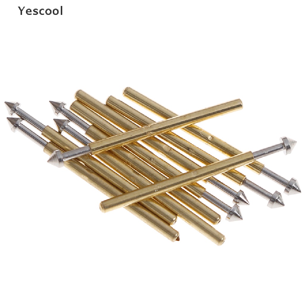 Yescool 100Pcs P75-E2 / E3 spring test probe pogo pin 1.3 / 1.5mm Kepala Kerucut 1.0mm