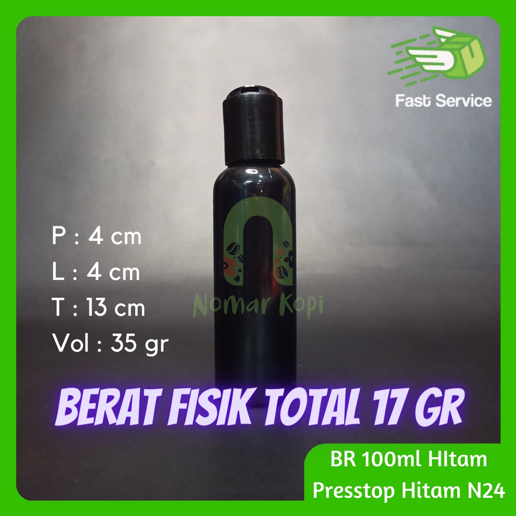 Botol 100ML BR HITAM Presstop