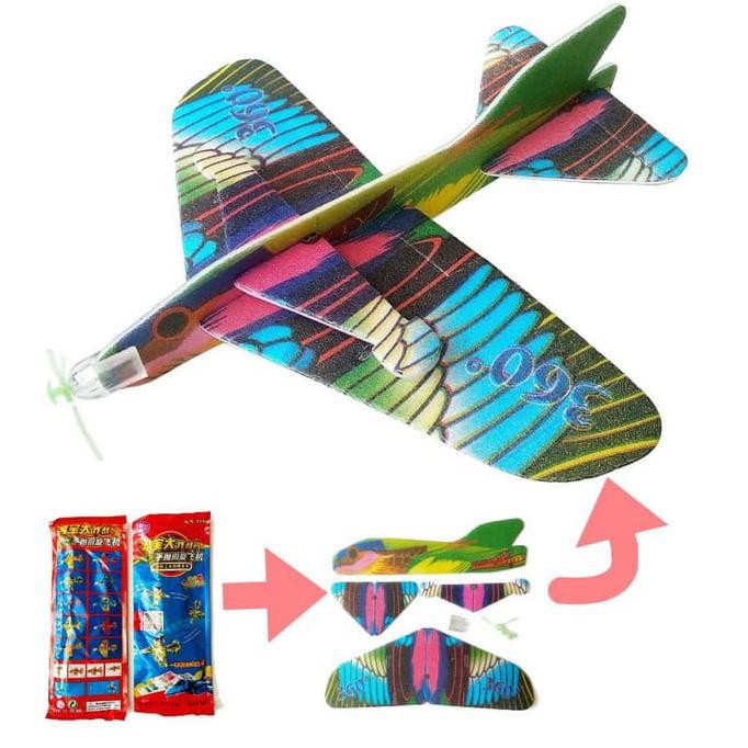 Pesawat busa gabus besar Flying Glider mainan Indonesia 90an jadul TERBAIK