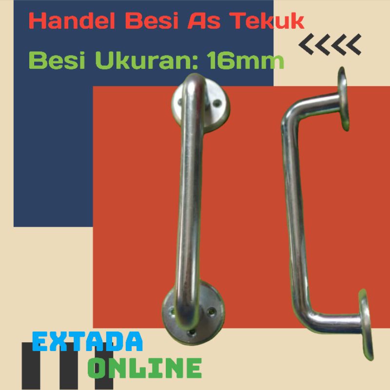 handel gagang pintu besi as tekuk 16mm ornamen pintu besi dan kayu berkwalitas
