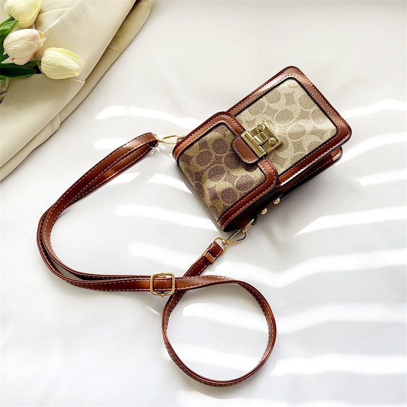 FH79 Tas Samping Coklat cantik bahu panjang sling kartu dompet