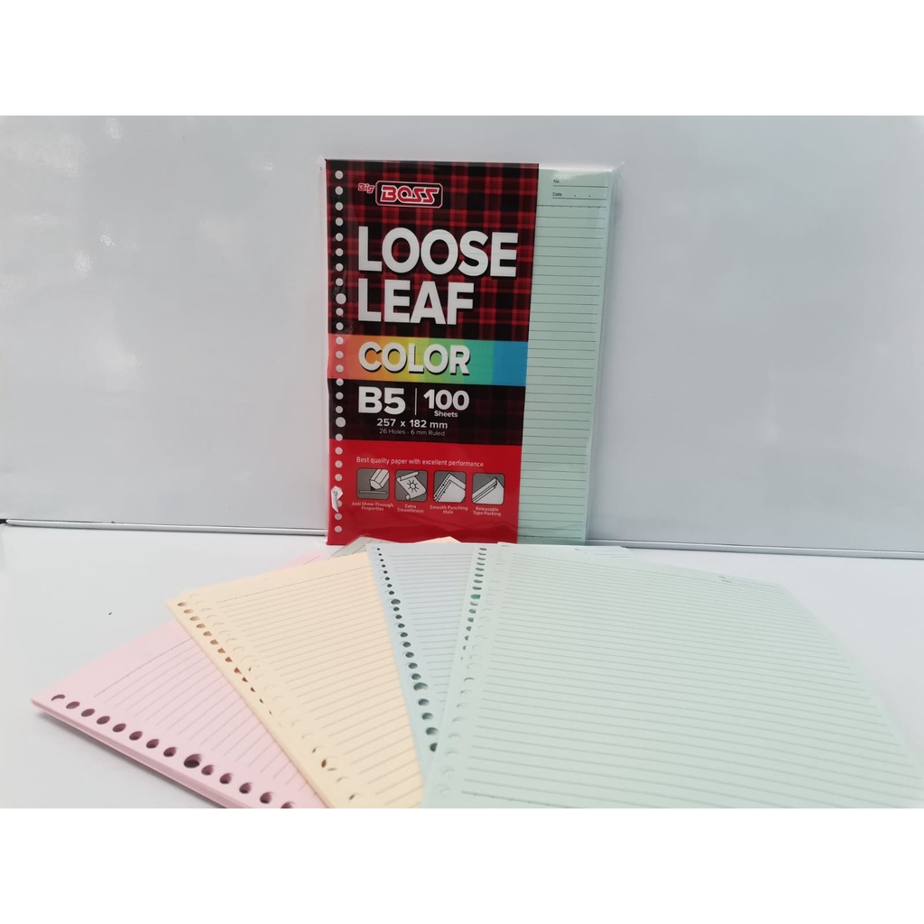 

LOOSE LEAF B5 WARNA ISI 100 /ISI BINDER B5 WARNA - BIG BOSS