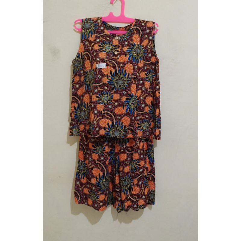 Stelan Kulot Batik Buntung Kencana Ungu Original