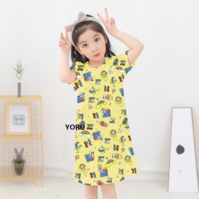 Pamelo Baju Tidur Anak Daster Perempuan Usia 2 - 7 Tahun Terusan Dress Anak Baju Tidur Anak