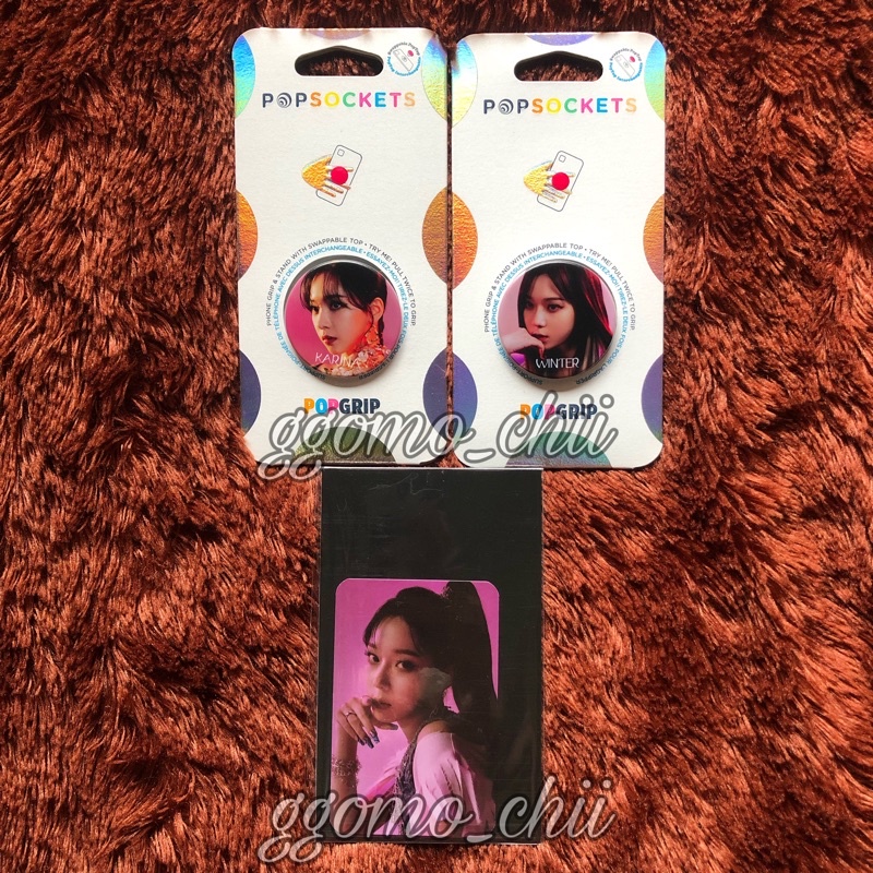 [Ready] aespa Karina Winter Next Level Popsocket SGS SM Global ShopMD exclusive photocard set
