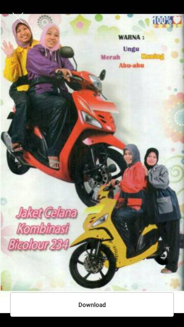 Jas hujan jaket celana bicolor / BICOLOUR 234R gajah