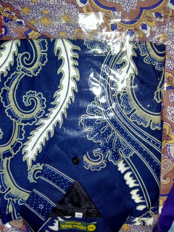 Kemeja Batik Merak Biru Full Furing Katun Halus Ori Solo