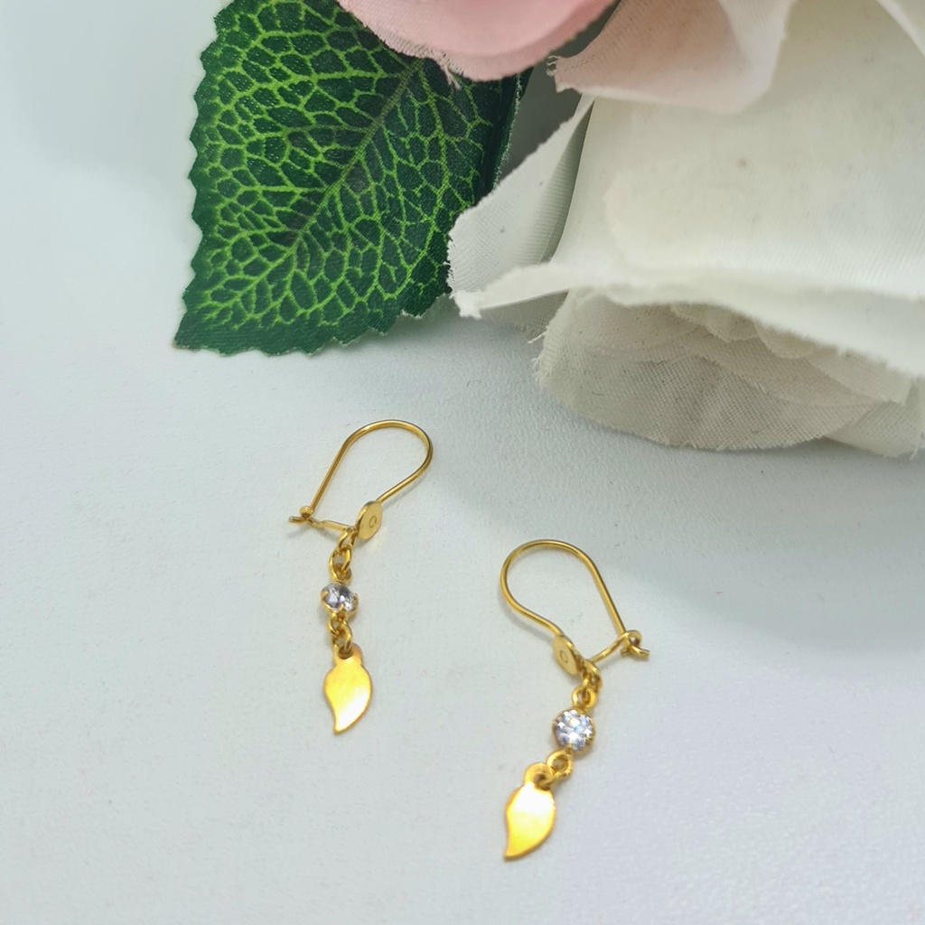 Anting Kait Emas Muda Bandul Mangga Mata Putih