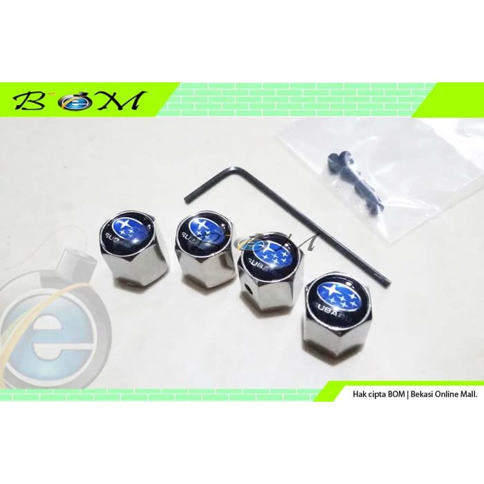 tutup pentil ban tire valves logo mobil subaru anti maling besi chrome