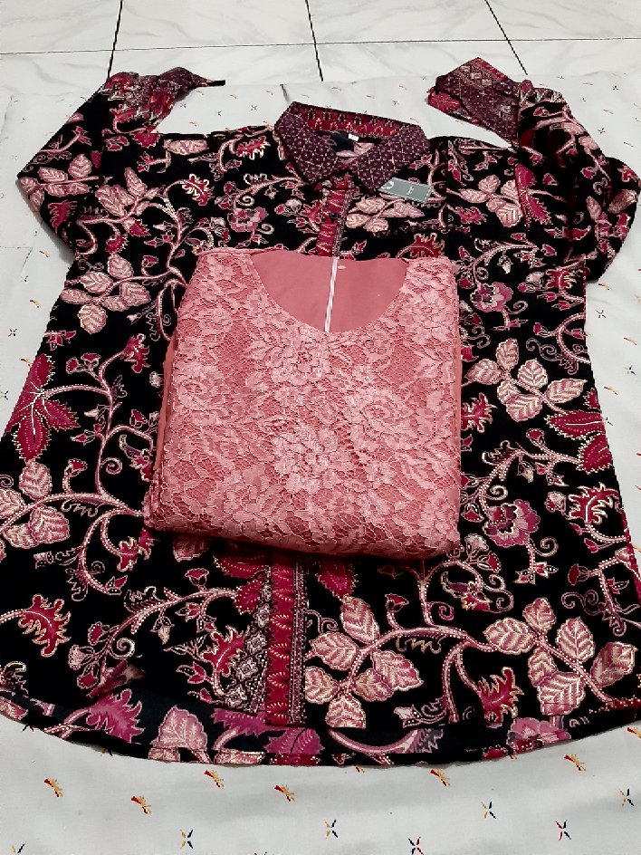 (real Pict) Couple Batik Kebaya Brukat Cp Sarwendah Jumbo Xl
