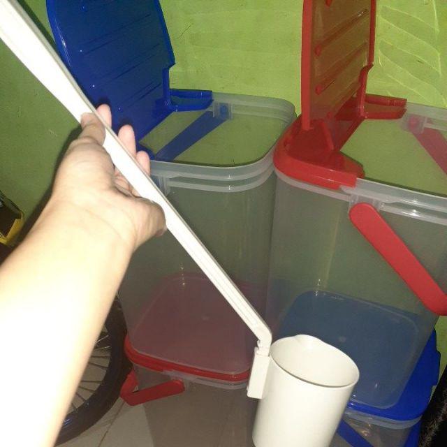 ( Khusus  Gosend ) Toples Es Buah Segi 30 Liter / Aquarium Green Leaf + Gayung