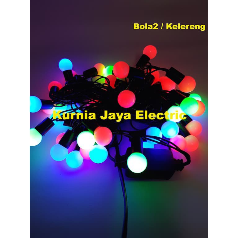 Lampu Pohon Natal Led Hias Bulat Bola Kelereng Kecil Warna Warni 50Led