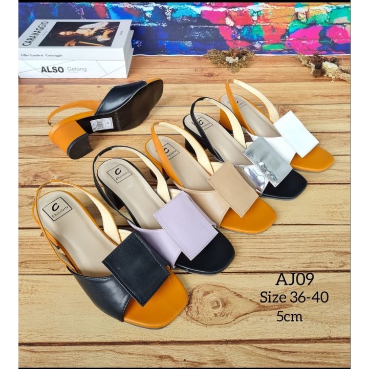 ABBUSHOES AJ 09 hak tahu tali kotak wanita 5cm