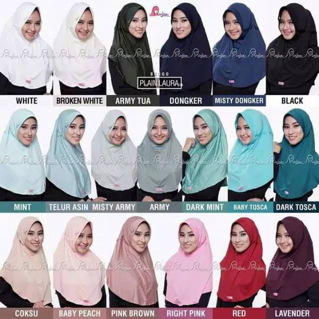 Jilbab Instan Bergo Miulan Plain Laura Dewasa Standar | Jilbab Serut | Hijab Miulan