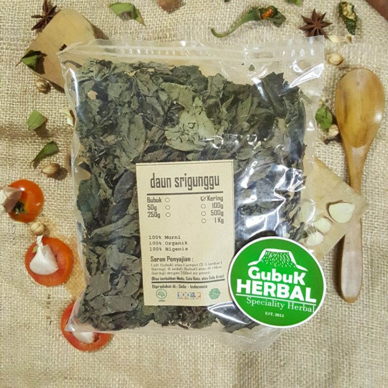 

DAUN SRIGUNGGU SENGGUGU KERING 1 KG - Clerodendron Serratum - MURNI - JSR - REMPAH