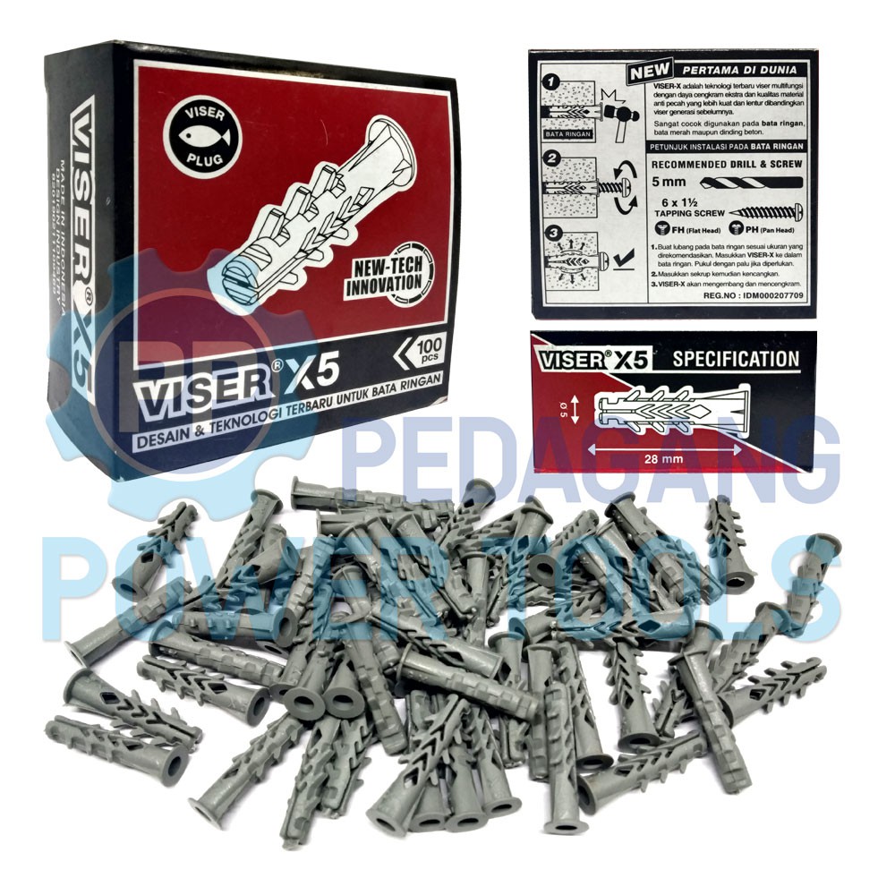 VISER X5 FISHER S5 FISER MATABOR 5 MM SEKRUP BAUT SKRUP 1 PAK 100 PCS