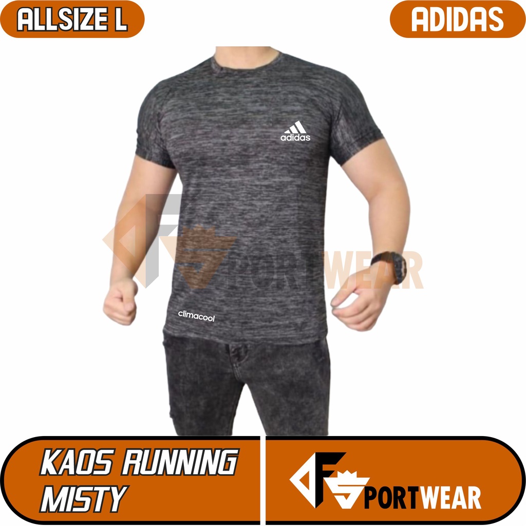 Kao Misty Polos / Atasan Running Misty Pria [Abu Tua]