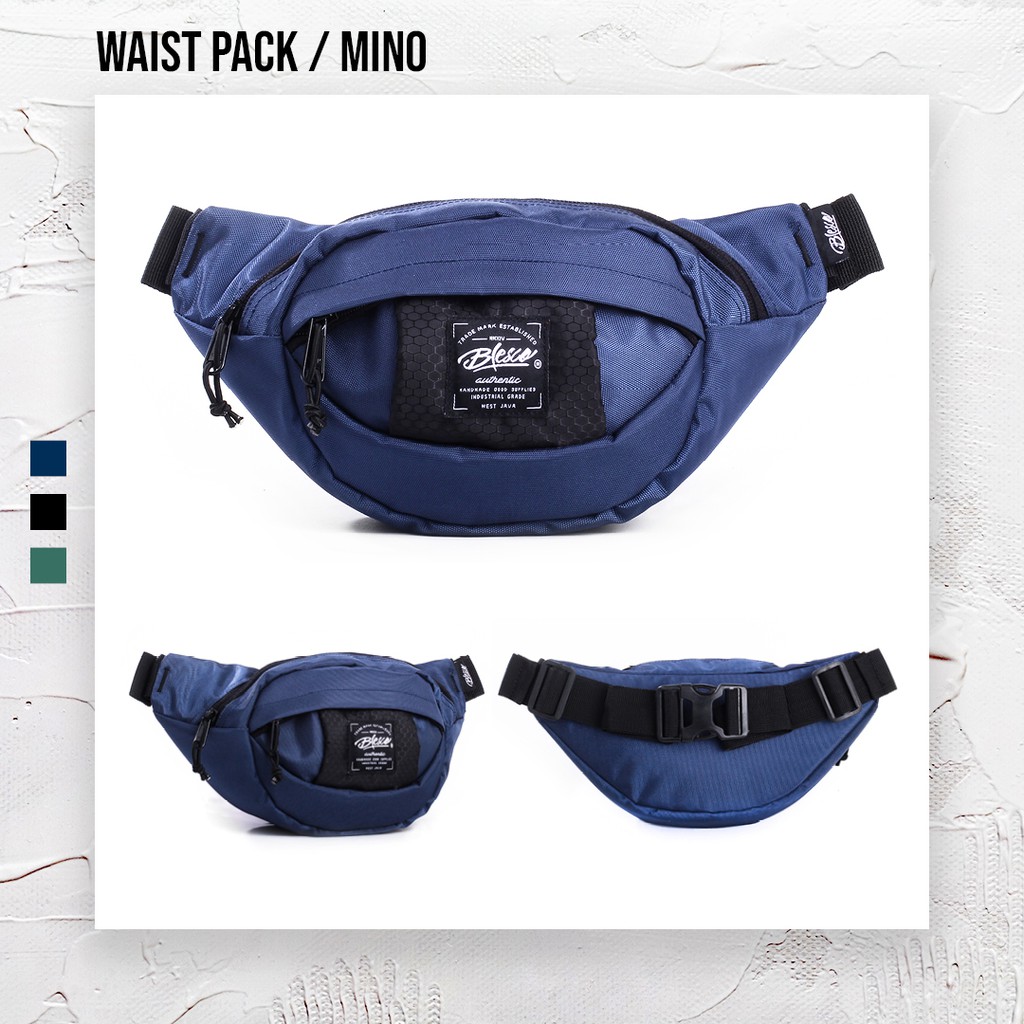 Tas Pinggang Pria Warna Navy - Blesco Mino Waist Bag Mini Simple Untuk Hangout