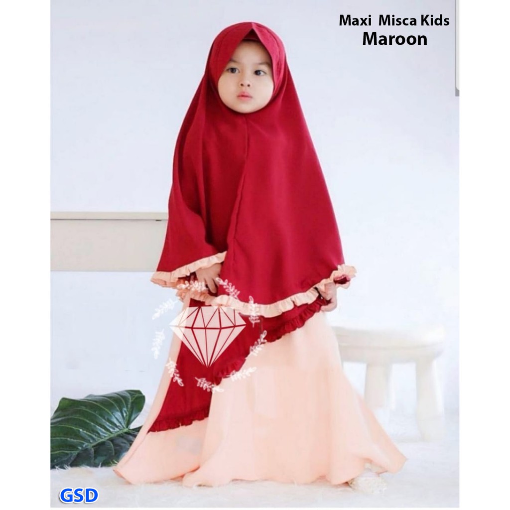 maxi misca/terusan dress gamis syari anak/maxi dress hijab anak/baju muslim anak/pakaian muslim anak